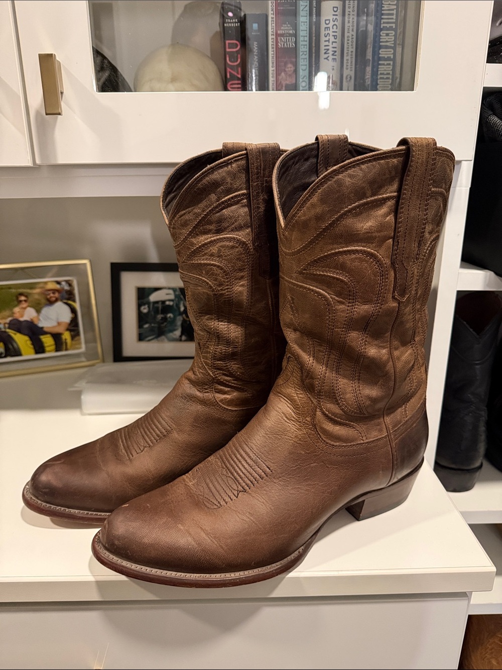 Tecovas Men's Brown Leather Western Cowboy Boots Size 10.5 EE